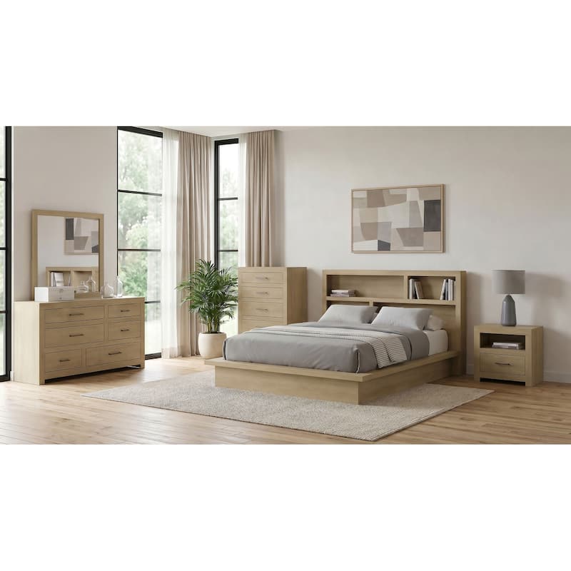 Hendricks Bedroom Set Light Oak - Eastern King - 5 Piece