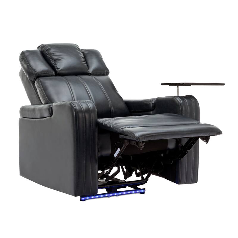 Power Recliner Individual Seat Home Theater Recliner with Cooling Cup Holder, Bluetooth Speaker, LED Lights, USB Ports
