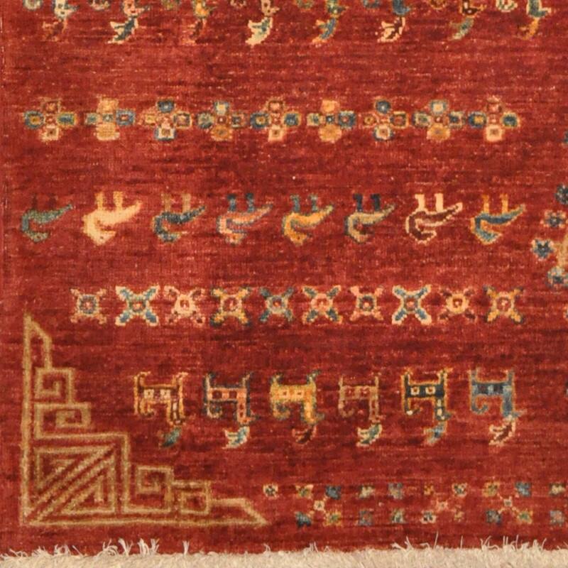 HERAT ORIENTAL Handmade Khorjeen Kazak Wool Rug - 4'1 x 6'