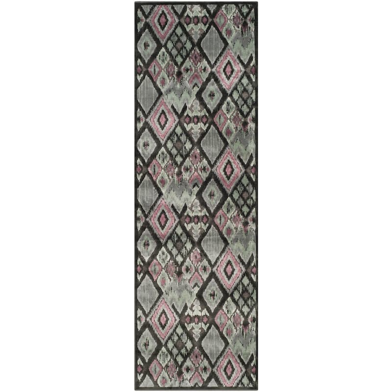 SAFAVIEH Paradise Marianna Modern Viscose Rug - 2'5" x 7'6" Runner - Charcoal/Multi