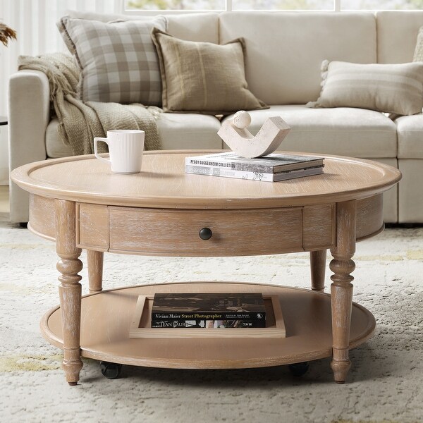 HULALA HOME Nikolaus Traditional 1-Drawer Coffee Table with Smooth