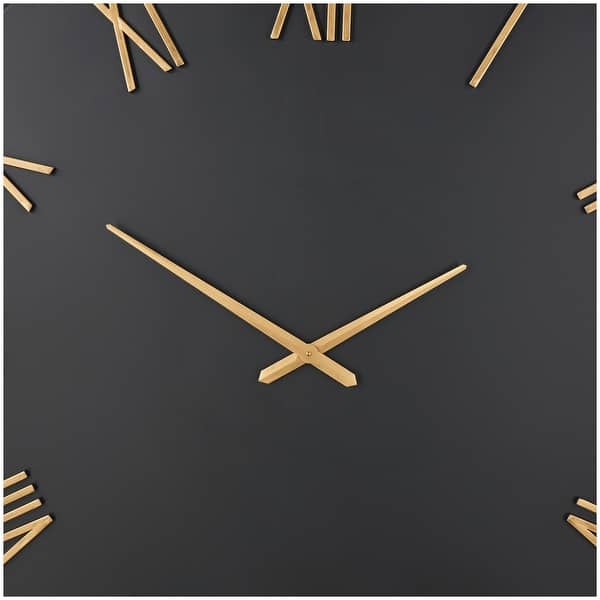 Black Metal Wall Clock with Gold Hands and Numbers - Bed Bath & Beyond ...