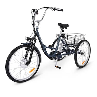 Electric Trike, 7-speed adult electric tricycle, folding electric tricycle with basket