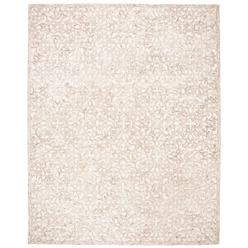 SAFAVIEH Handmade Trace Megane Modern Wool Rug - 6' Square - Brown/Ivory