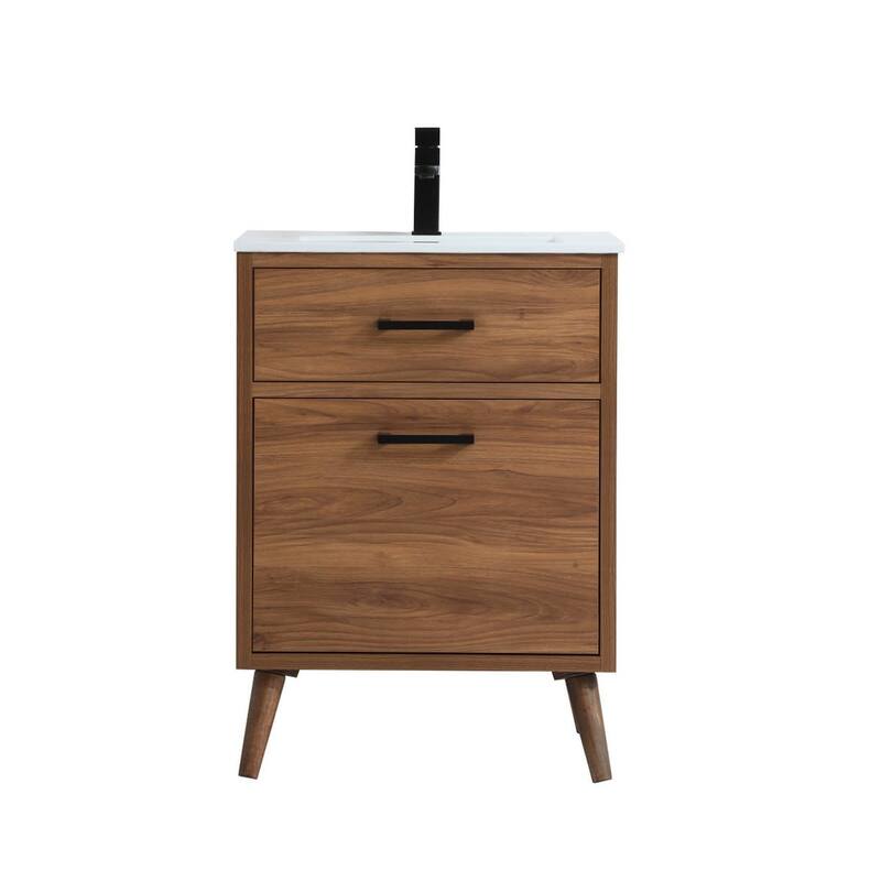 Elegant Lighting VF41024 Boise 24" Free Standing Single Basin Vanity - Walnut Brown