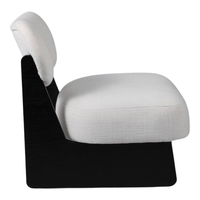 Wood and Non-Woven Fabric Curved Backrest Accent Chair - 29" White - 26.5" x 30.5" x 29"