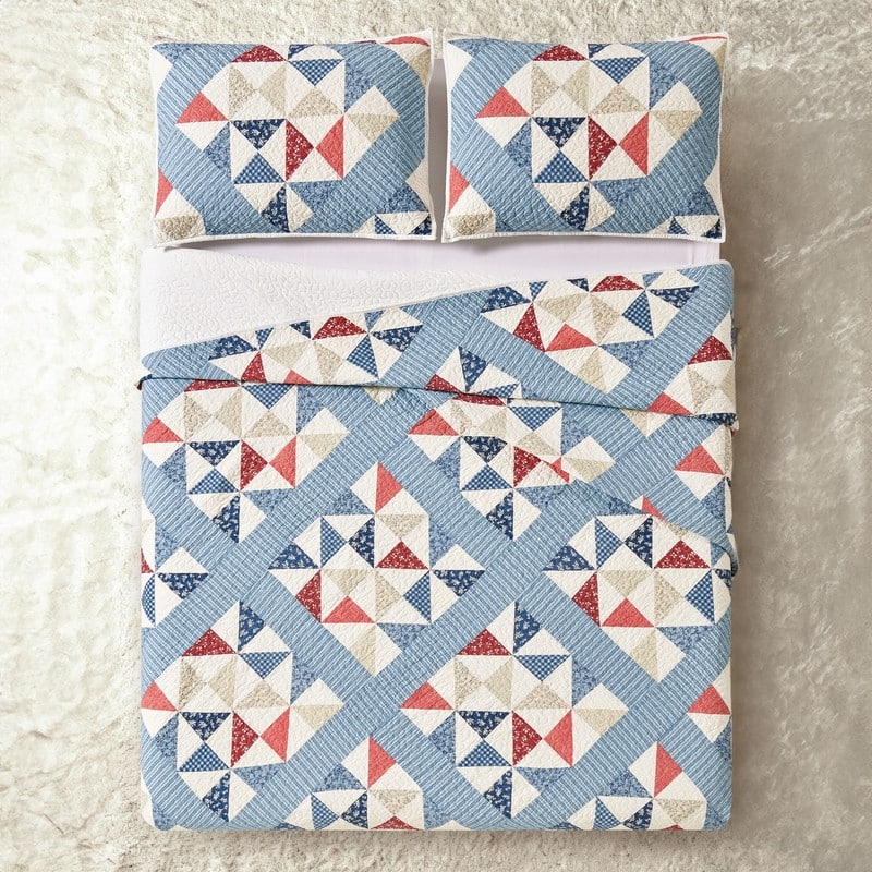 Modern Heirloom Americana Heartland Pieced Geometric Quilt Set