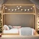 preview thumbnail 20 of 25, Wooden House Bed Kids Bed,Twin Size Playful Bed for Home