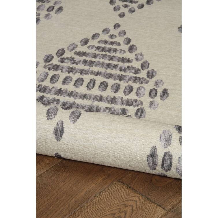 Indoor/Outdoor Water Resistant Navarre Ivory & Brown Washable Area Rug - 2' x 3'