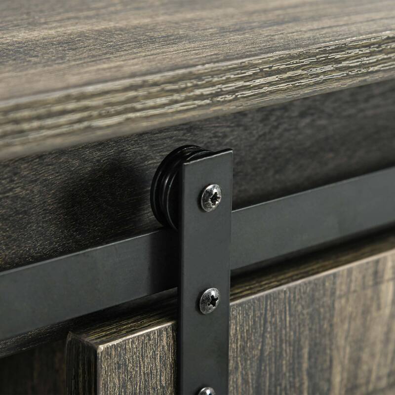 Sideboard Buffet Cabinet, Kitchen Cabinet Coffee Bar Cabinet with Sliding Barn Door and 3 Storage Drawers
