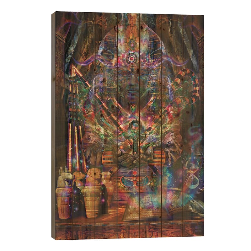 Osiris Print On Wood by Jumbie - Multi-Color - 26x18x1.5