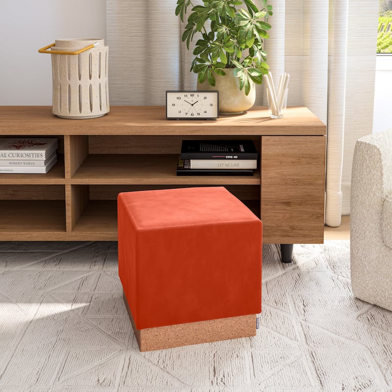 Seville Classics The Vineyard Collection Cork Storage Cube - Orange