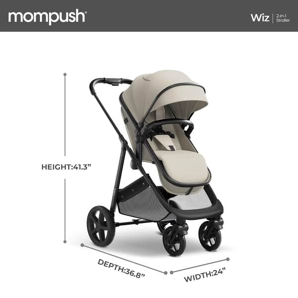 dimension image slide 3 of 5, Mompush Wiz Baby Stroller