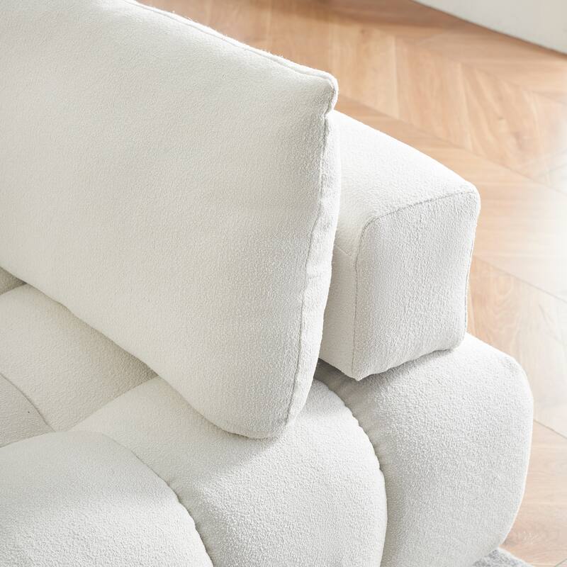 "Mid-Century Modern 90-Inch Teddy Sofa with Comfortable Seats for Apartment or Living Room"