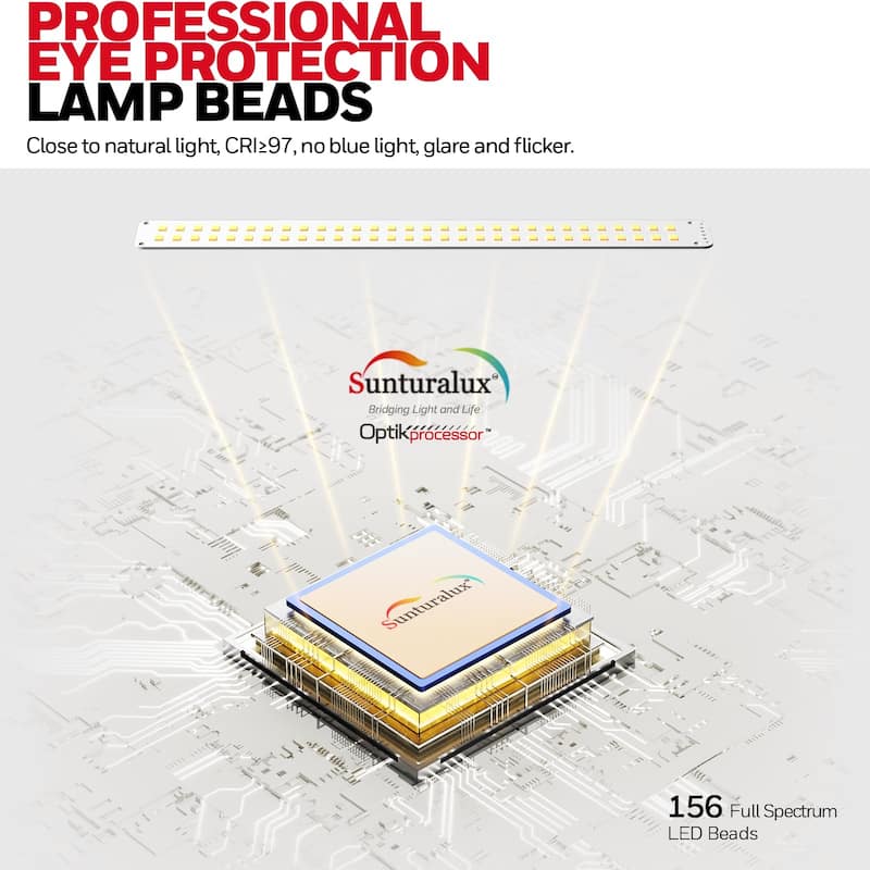 Honeywell HJ1BK Sunturalux LED Clamp Lamp 1200LM, Timer, Eye Care