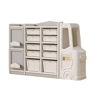 Multilayer Toy Picture Book Storage, Children's Floor Shelf Building Blocks & Plastic Organizer Basket
