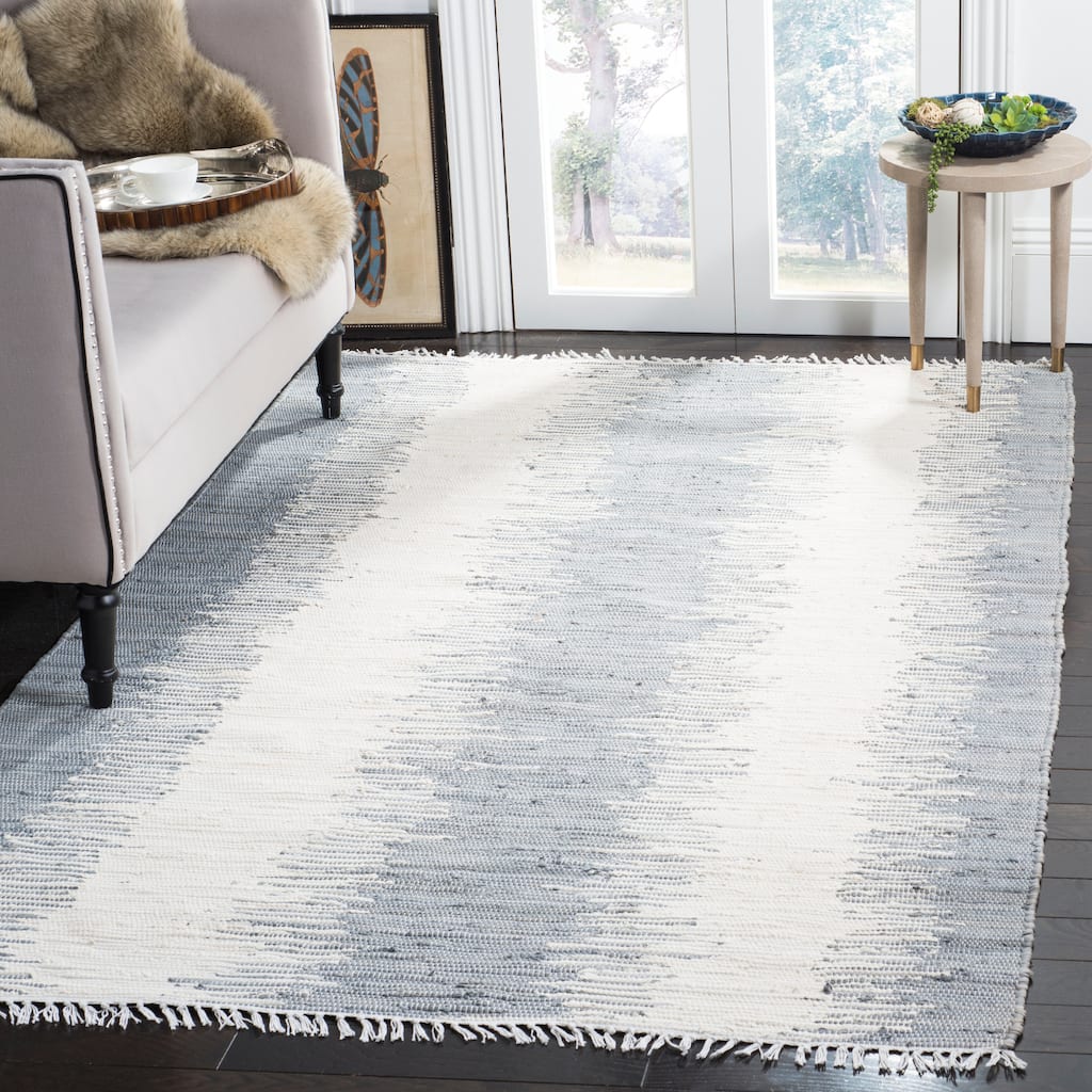 SAFAVIEH Handmade Flatweave Montauk Inguna Casual Cotton Rug - Grey - 4' x 6'
