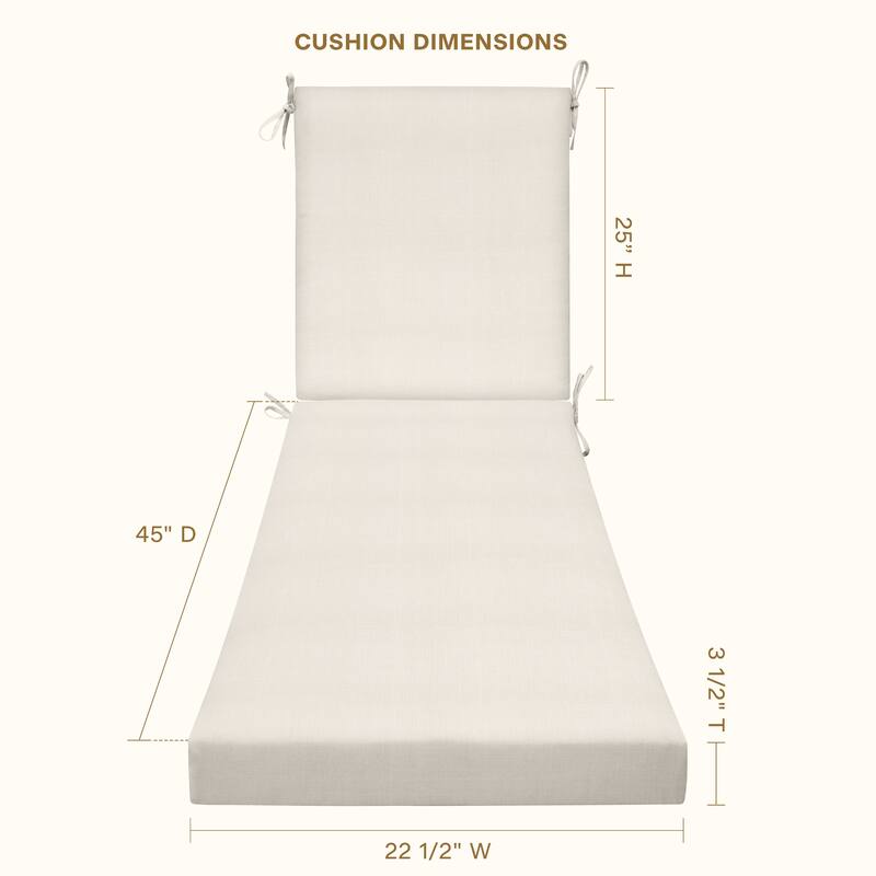Textured Chaise Lounge Cushion - 22.5" wide x 70" long x 45" deep x 3.5" thick