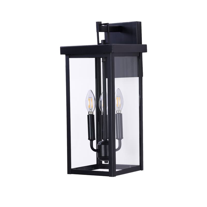 2 Pack Clear Glass Outdoor Lighting Wall Sconce