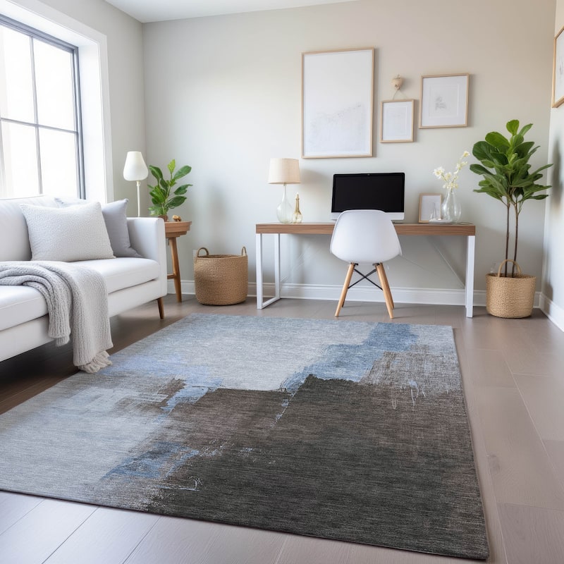 Premium Washable Super Soft Abstract Chic Mayfield Rug - Sky - 8' x 10'