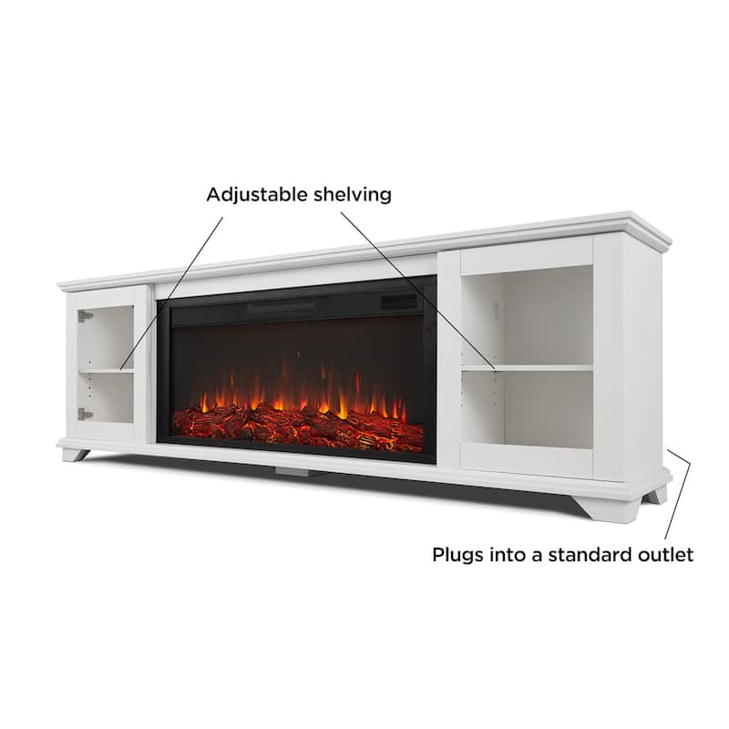 Benjamin 81" Landscape TV Stand Electric Fireplace by Real Flame
