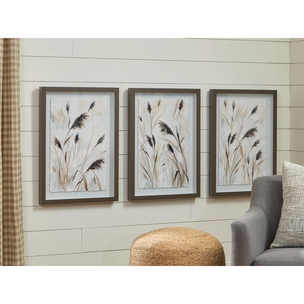 Signature Design by Ashley Honslow Brown/Black/White Wall Art (Set of 3)