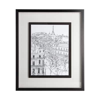 B&W City Scene IX Framed Art Print