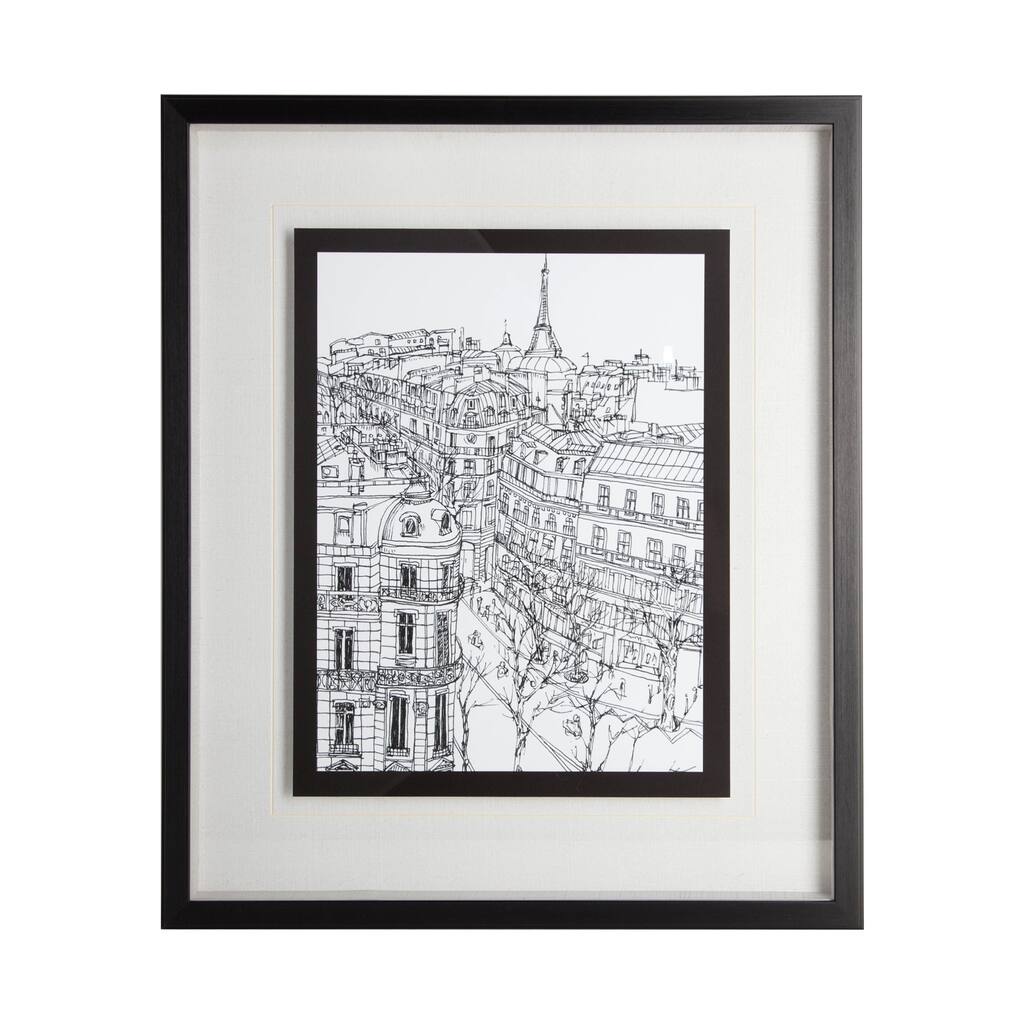 B&W City Scene IX Framed Art Print