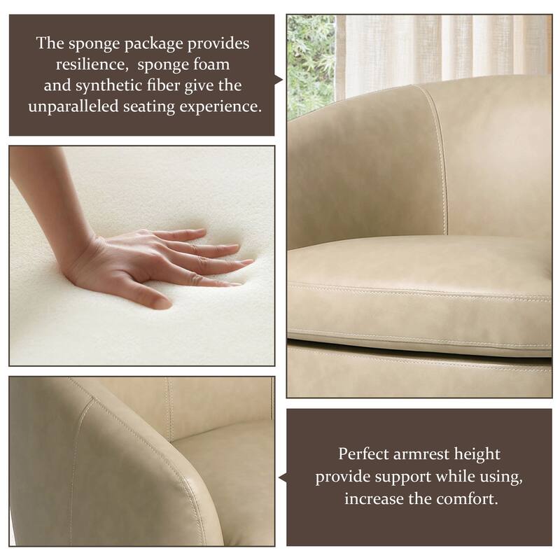 Upholstered Swivel Barrel Chair