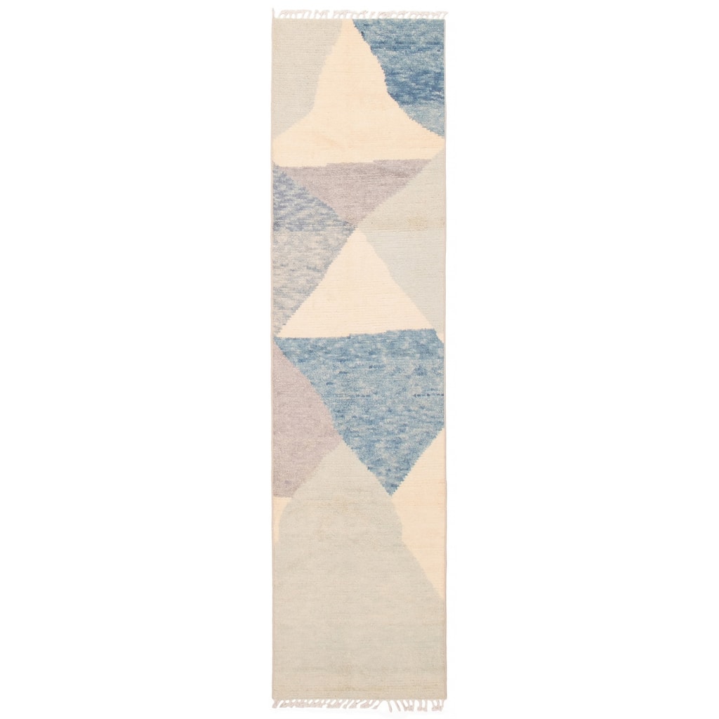 ECARPETGALLERY Hand-knotted Pak Finest Marrakesh Cream Wool Rug - 2'9 x 11'9