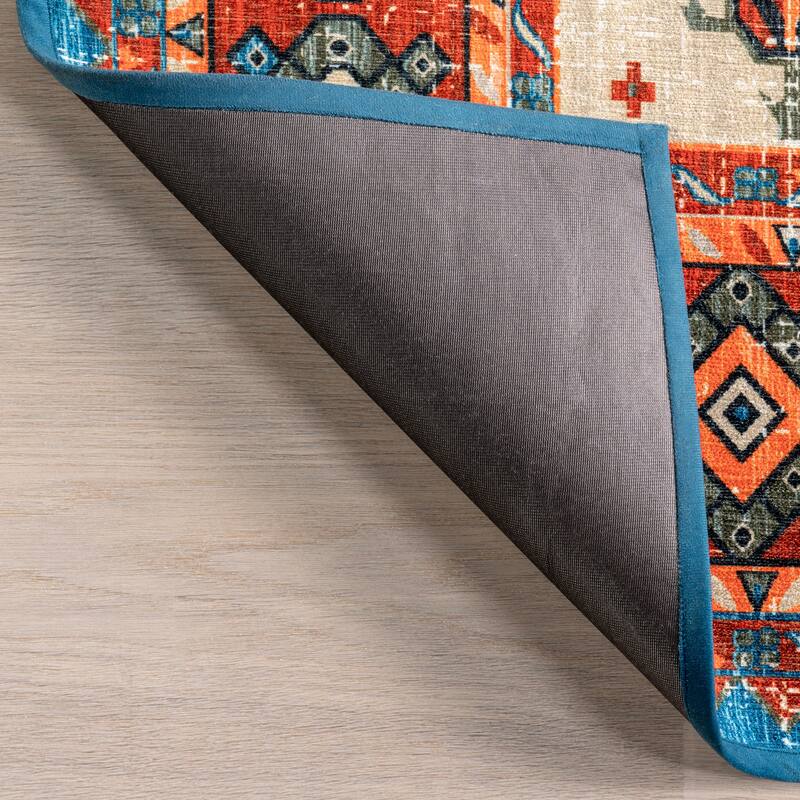 Nuloom Idell SpinClean Persian Medallion Machine Washable Area Rug