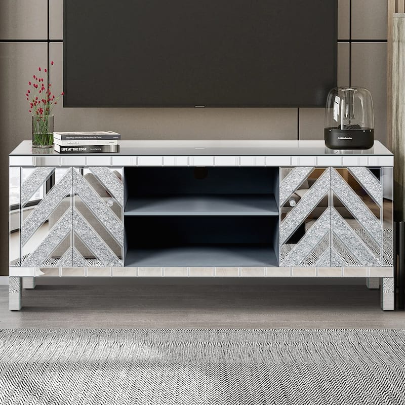 Versatile Mirror TV Console with Stylish Storage for Living and Bedroom