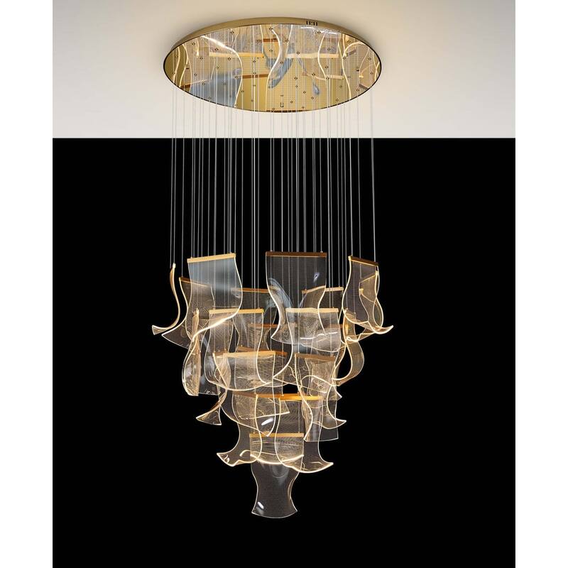 Luxury LED modern Chandelier 24 lights for Foyer staircase or hallway