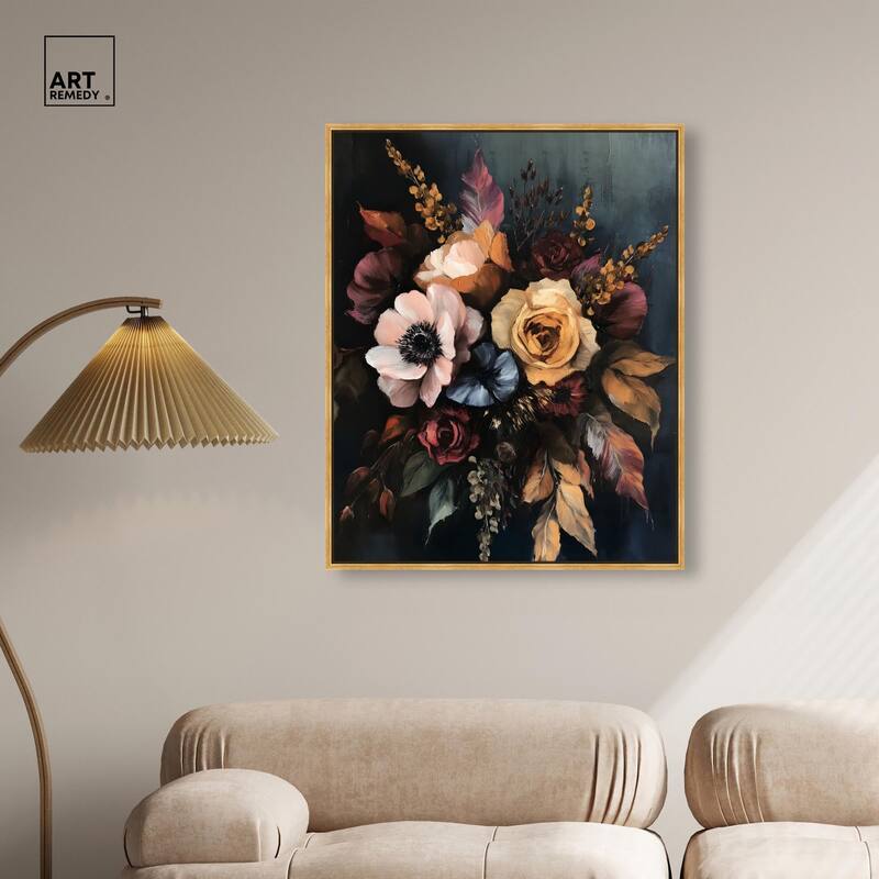 Velvet Night Bloom II Canvas by Art Remedy