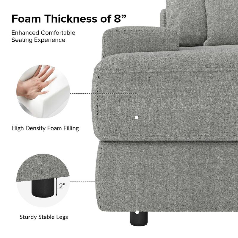 Conradus Modren Oversize 57" Deep Square Arm Sofa by HULALA HOME