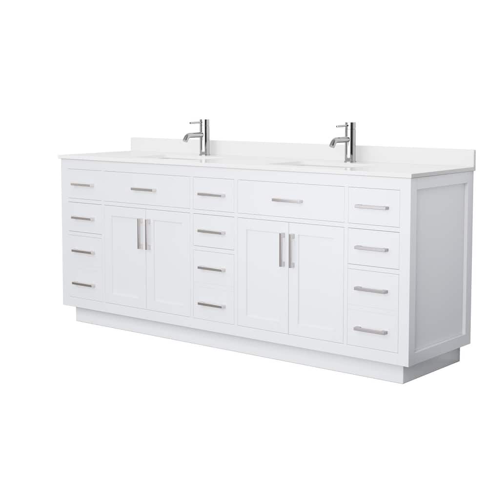 Beckett TK 84-inch Double Vanity, Single Hole Quartz Top