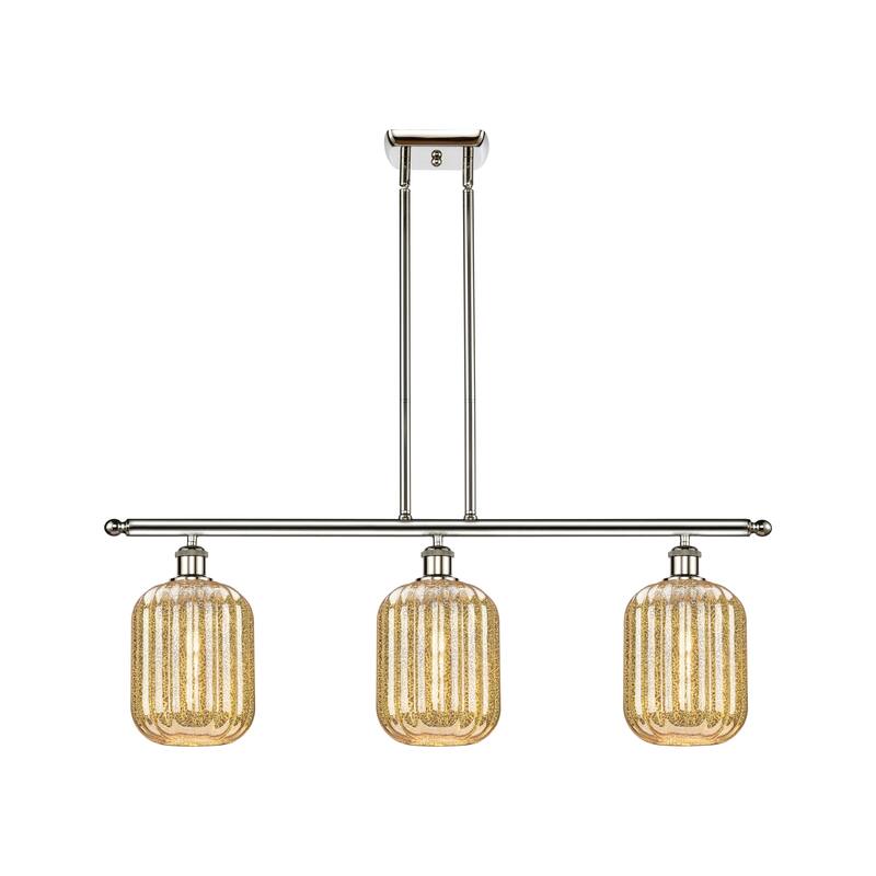 Innovations Lighting Endless Possibilities Ballston - Preston - 3 Light 36" Jar Shade Stem Hung Island Light - Mercury/Polished Nickel