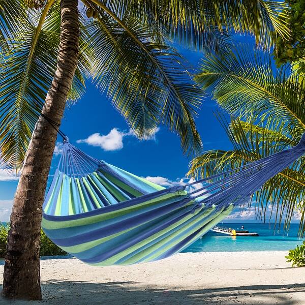 Shop Patio Furniture Portable Polyester Cotton Hammock Multi Color Overstock 31814358