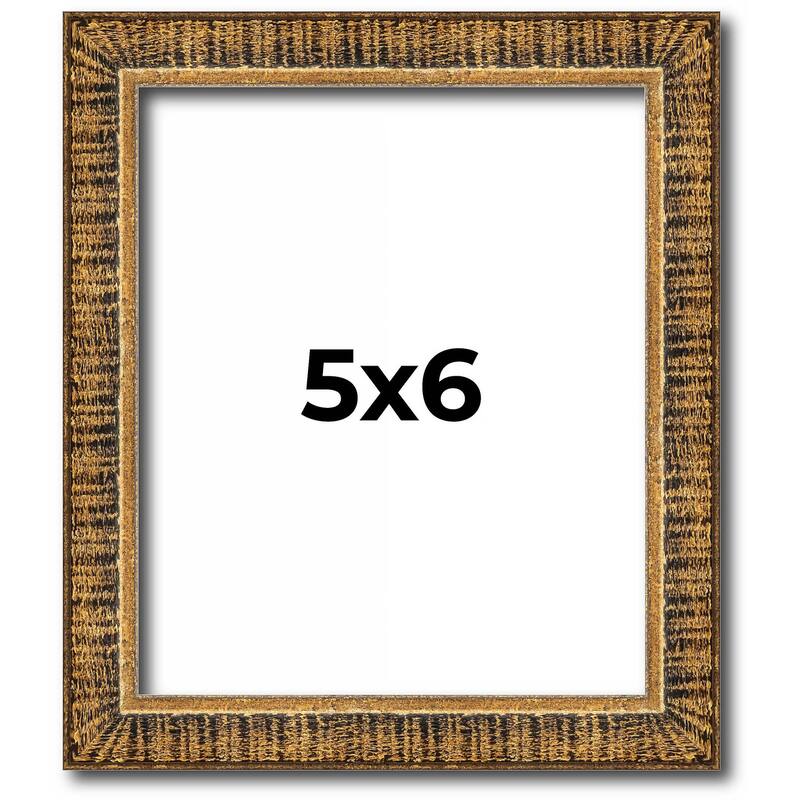 5x6 Frame Gold Solid Wood Picture Frame - Complete Modern Photo Frame