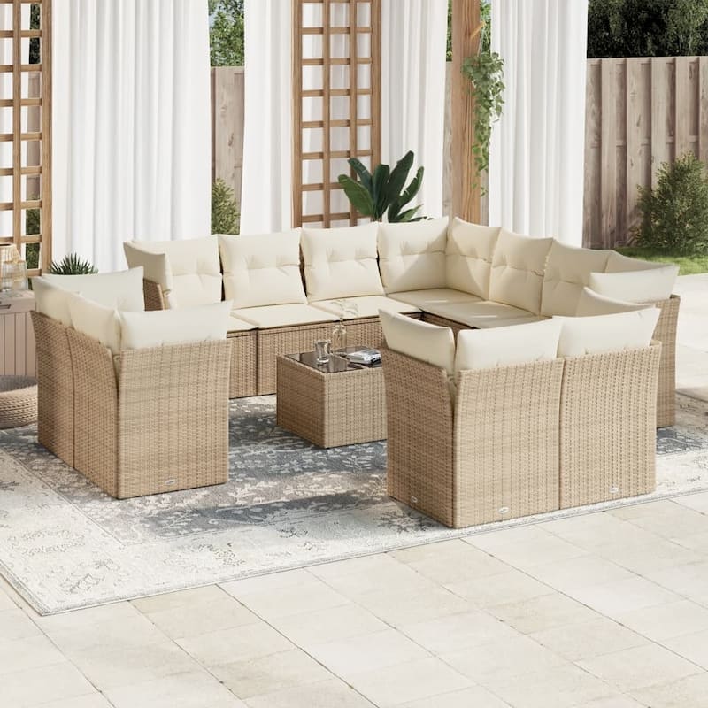 vidaXL Garden Sofa Set Beige - 21.7 x 21.7 x 14.6