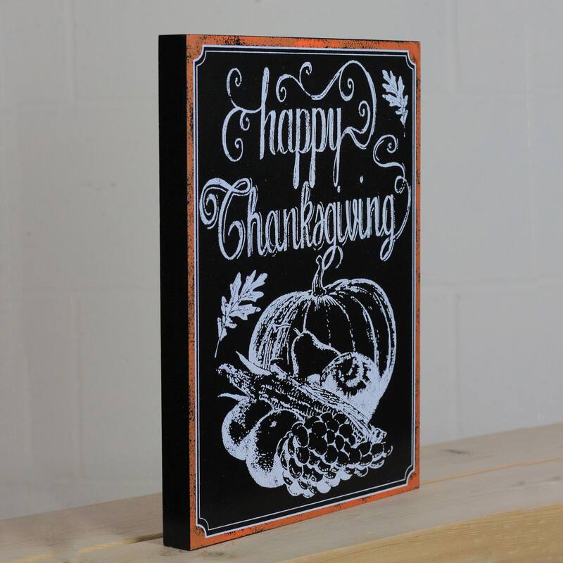 Happy Thanksgiving Chalkboard Framed Wall Art - 14"
