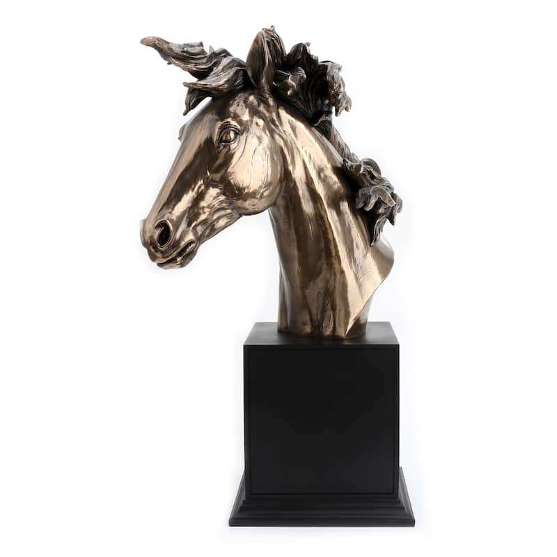 Veronese Design 25.59" H HORSE HEAD BUST Cold Cast Bronze