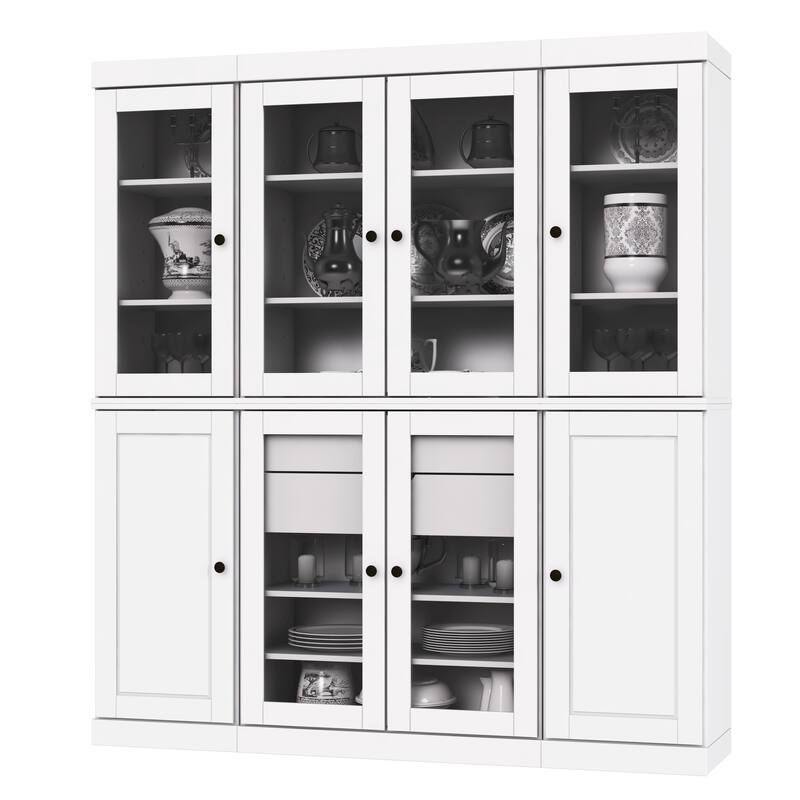 Palace Imports 100% Solid Wood Pantry Cabinet, 2 Drawers, Adjustable Shelves, 65" Wide, 71.5" Tall - 65" x 71.5"