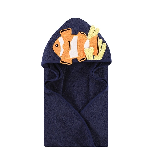 slide 1 of 1, Hudson Baby Infant Boy Cotton Animal Face Hooded Towel, Clownfish, One Size - Clownfish - One Size One Size - Clownfish