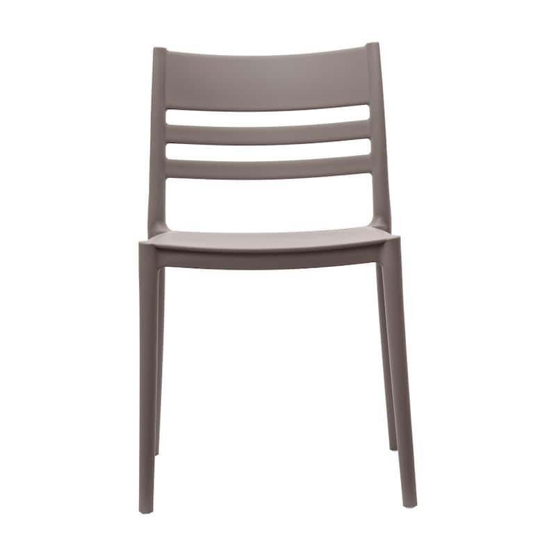 Commercial All-Weather Resin Stack Chair with Slatted Backrest-Set of 2 - 19.75"W x 20.75"D x 31.75"H
