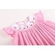 preview thumbnail 4 of 2, Pink Striped Flamingo Smocked Bishop Baby Dress