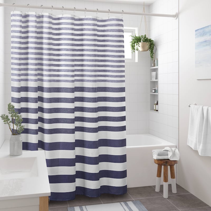 Madison Park Ariana Ombre Waffle Shower Curtain