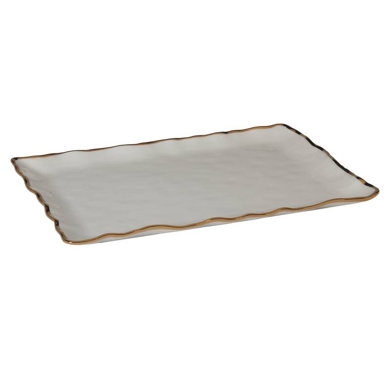 Certified International Regency Gold Rectangular Platter 16" x 11.75" - 16" x 11.75" x 1.25"