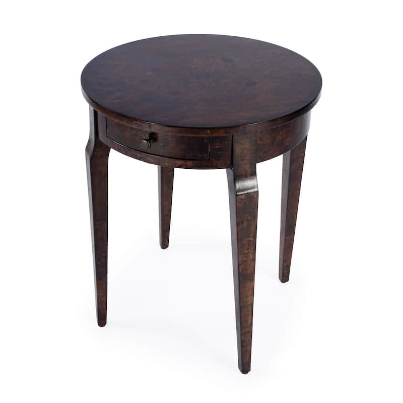 Archer 1-Drawer Wood Side Table - Dark Burl