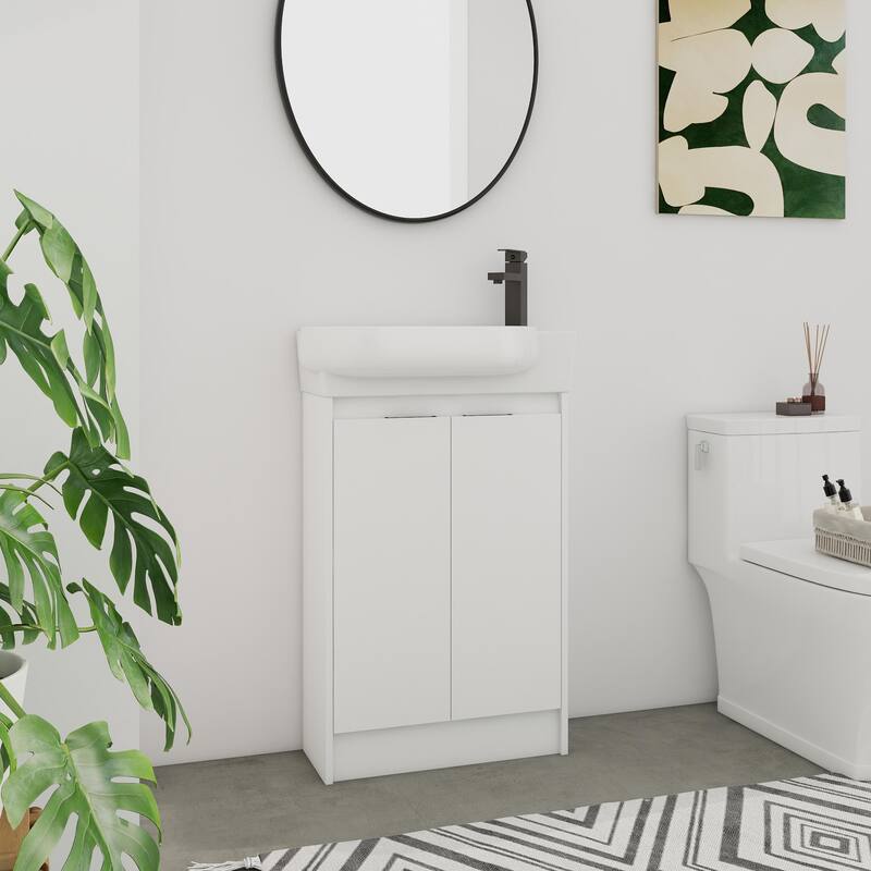 BNK 23'' Bathroom Vanity with Sink, Freestanding Bathroom Vanity with Soft Close Doors & Shelf ﻿